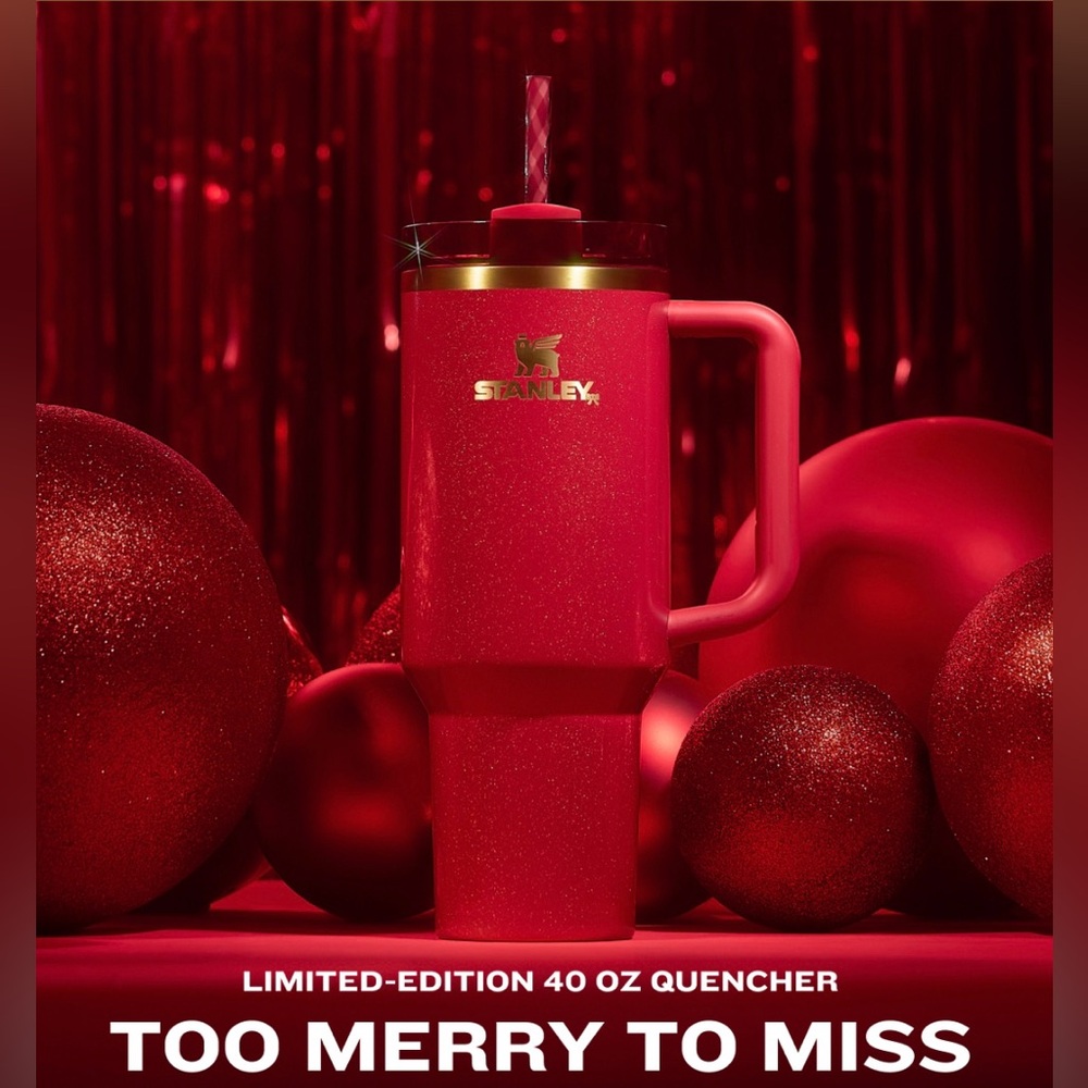 *NEW* Limited Ed Stanley The Flowstate Quencher H2.0 Tumbler 40oz Scarlet Tinsel